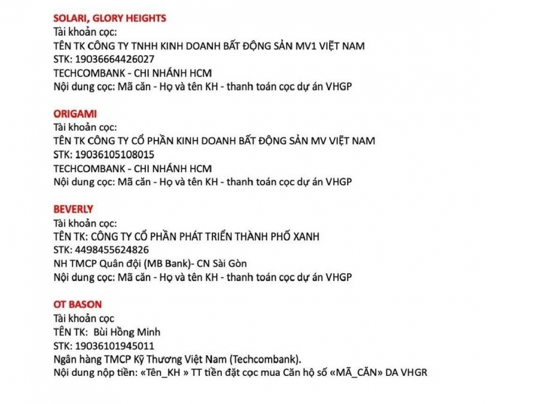 cap nhat so tai khoan du an vinhome grand park